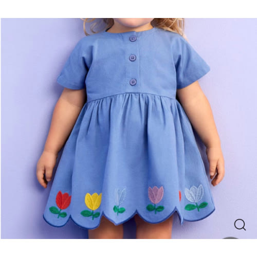 Baby Dolman Sleeve Linen Dress & Bloomers Set