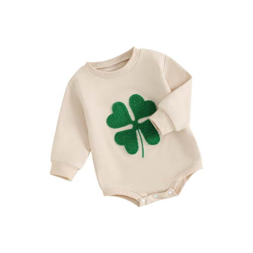 Loicainy Baby Toddler Boy Girl St. Patrick's Day Bodysuit 3 6 12 18 Months Long Sleeve Crew Neck Shamrock Spring Romper Clothes
