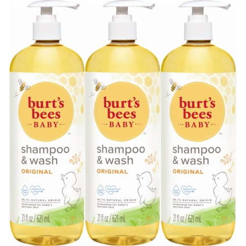 Burt's Bees Baby Tear Free Shampoo and Wash, Natural, 21 fl oz (3 Pack)