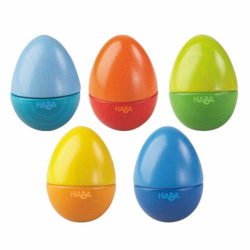Set of 5 Wooden Musical Eggs by Haba | Musical Blocks- Blue Otter Toys
