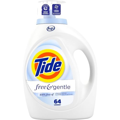 Tide Free & Gentle Liquid Laundry Detergent, 64 Loads, 84 fl oz, Tide Laundry Detergent, Clean Laundry Detergent