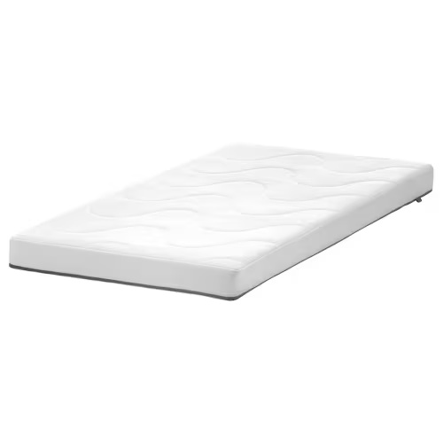 IKEA mattress, mattress cover, and crib sheets