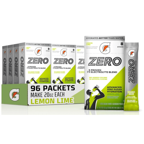 Gatorade Zero Sugar Electrolyte Powder Drink Mix, Lemon Lime, (96 Servings), No Artificial Flavors, No Added Colors, Zero Sugar, Sports Drinks, Hydration, Electrolyte Drink