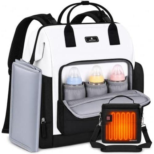 Diaper Bag Backpack with Bottle Warmer Bag for Mom Dad