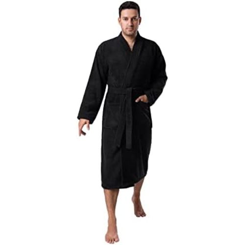 BAGNO MILANO Organic Men Bathrobe, GOTS Certified Organic Turkish Cotton Luxury Kimono Robe, Made in Turkey