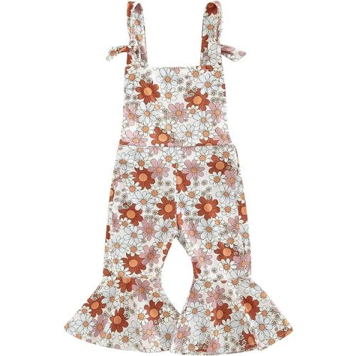 Toddler Baby Girl Jumpsuit Romper Boho Overalls Bell-Bottom Pants Baby Girl Clothes