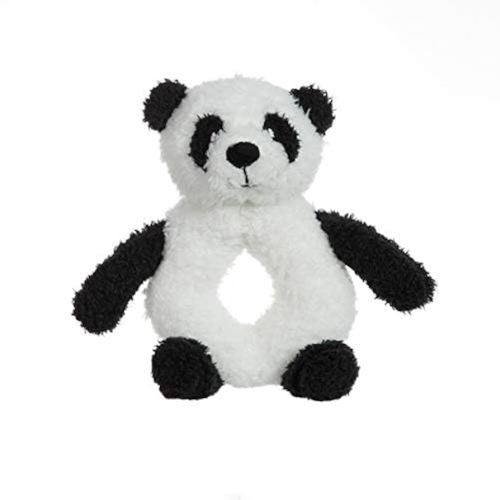 Apricot Lamb Baby Lovey Panda Soft Rattle Toy, Plush Stuffed Animal for Newborn Soft Over 0 Months (White Panda, 6 Inches)