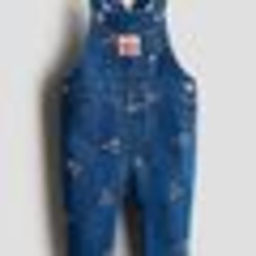 Printed Denim Overalls
