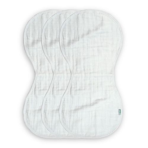 green sprouts® 3-Pack Organic Muslin Size 0-12 Months Burp Cloth in White