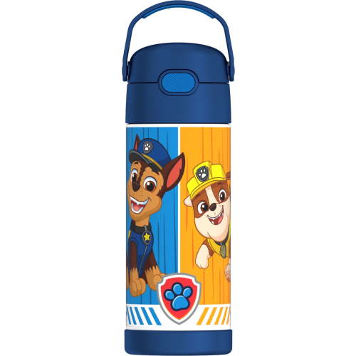 Thermos Kids Stainless Steel Funtainer Water Bottle with Straw, Dishwasher Safe, Leak Proof, Paw Patrol, 14 Fluid Ounces