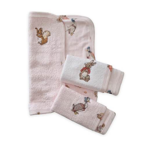 Peter Rabbit Flopsy & Cottontail Face Washers, 3-Pack