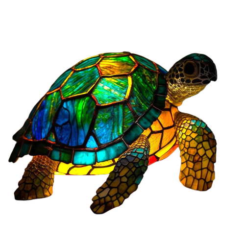 3D Turtle Lamp Christmas Gift Tortoise Shell Lamp Cute Resin Sea Turtle Night Light Boho Vintage Animals Night Light for Boy Girl Bedroom Nursery Office Home Birthday Gift Supplies (Sea Turtle)