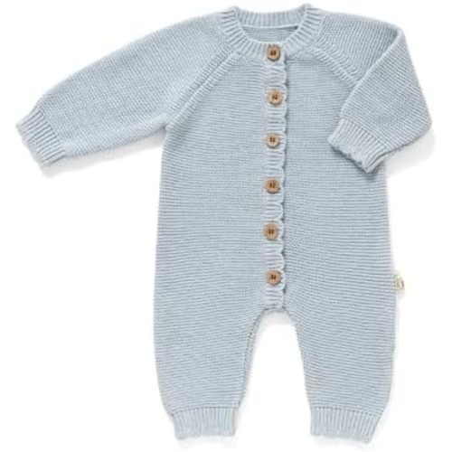 Avibae Baby Knit Romper, Cotton Long Sleeve Sweater for Newborn Infant, Baby Boys and Girls Onesie for 0-9 Months