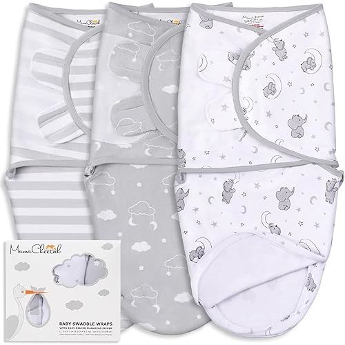 Mama Cheetah Baby Swaddle Sack, Organic Swaddle Blanket, Newborn Swaddle Sack, Adjustable Baby Wrap Sling, Easy Swaddle for 0-3 Months Boy and Girl