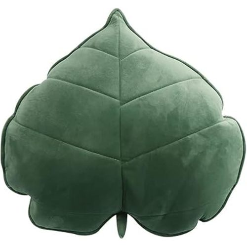 Tree Leaves Pillow Cute Pillow Plant Shape Pillow Soft Leaf Cushion Suitable for Bedroom Sofa Sofa Living Room Home Decoration (19.69 * 19.69, Dark Green)