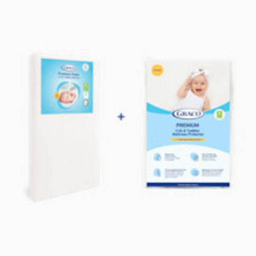 Graco Premium Foam Crib & Toddler Mattress + Premium Waterproof Mattress Protector - 2