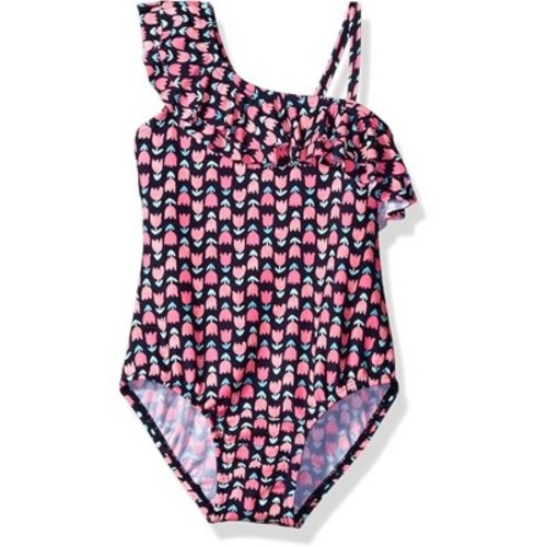 OshKosh B'Gosh Infant Girls' Tulip One Shoulder One Piece Swimsuit, Navy, 18 Months