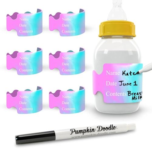 Pumpkin Doodle The Original Write and Reuse Baby Bottle Labels for Daycare