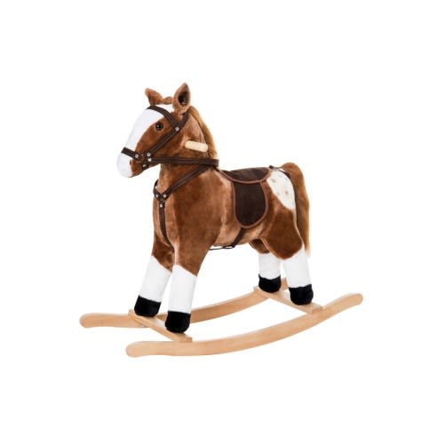 Kids Plush Toy Rocking Horse with Realistic Sounds
