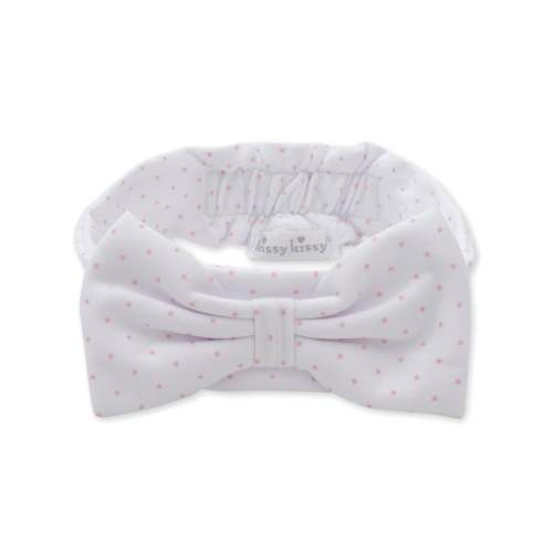 White/Pink New Kissy Dots Headband