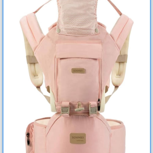 3 in 1 Ergonomic 360° Soft Baby Carrier, Baby Sling Comfortable Adjustable Positions, Fits All Newborn Toddler,HipSeat Infant Carrier, All Seasons,Perfect for Hiking Shopping Travelling (Pink)