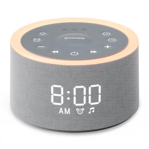 Dreamegg D1+ Sound Machine & Alarm Clock - Sound Machine for Sleep, White Noise Machine with 29 Soothing Sounds, Night Light, 0-100% Dimmable, White Noise Alarm Clock for Bedrooms Adults Baby