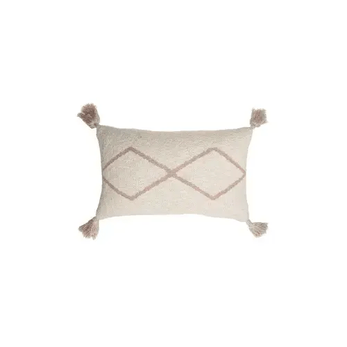 KNITTED CUSHION LITTLE OASIS NATURAL - PALE PINK