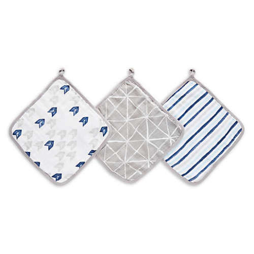 aden + anais™ essentials 3-Pack Denim Wash Washcloths in Grey/Blueaden + anais™ essentials 3-Pack Denim Wash Washcloths in Grey/Blue