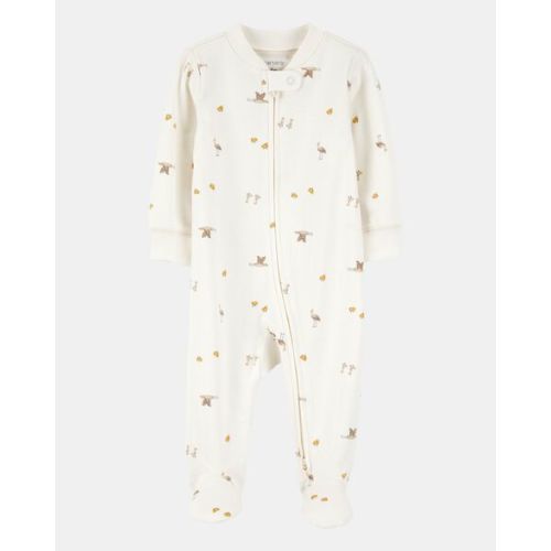 Mini Bird Print 2-Way Zip Cotton Sleep & Play Pajamas - Carter's | Carter's