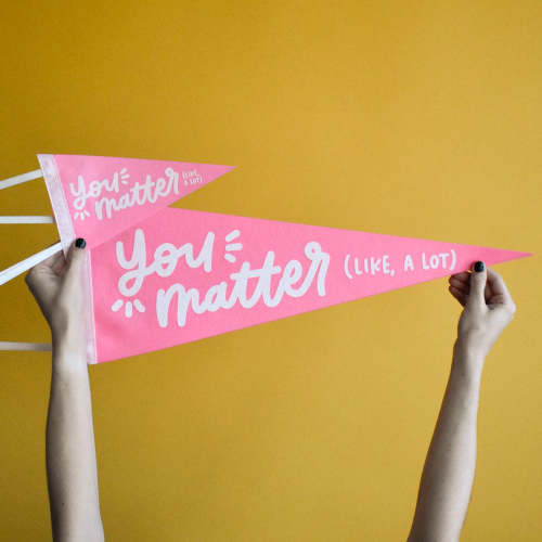 You Matter Mini Pennant Flag | Cute Mental Health Decor – Kyn You Believe It