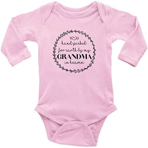 GKrepps Handpicked for Earth by My Grandma in Heaven Baby Crawl Playsuit Long Sleeve