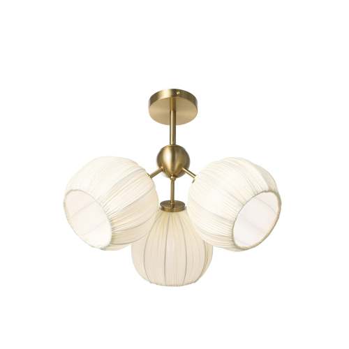 Scarlett 17 3/4" Brass White Ceiling Light