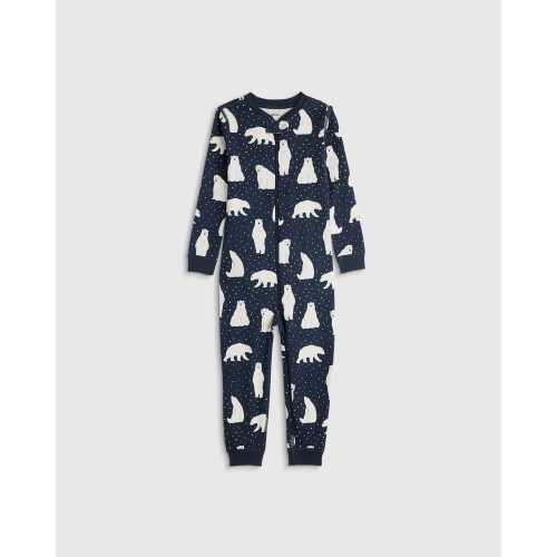 100% Organic Cotton One Piece Pajama - Toddler in Polar Bears
