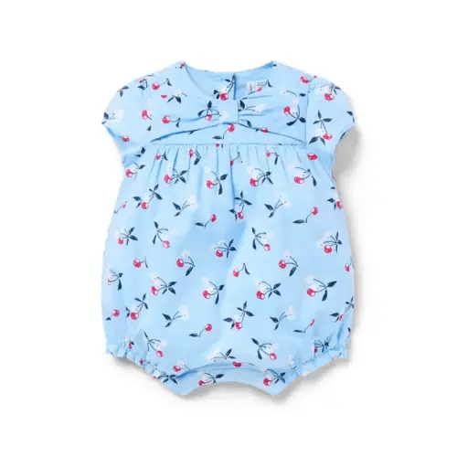 Baby Blue Bunting Cherry Baby Cherry Bow Romper by Janie and Jack