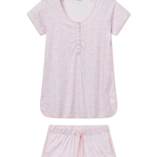 LAKE | Women | Pima Cotton Pajamas | Winterberry Jasmine Vine Maternity Shorts Set