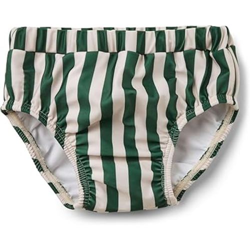 Infant Baby Boys Swim Diapers Washable Reusable Swimming Diaper Waterproof Swim Pant Green Striped Swimsuit 6-9 Months