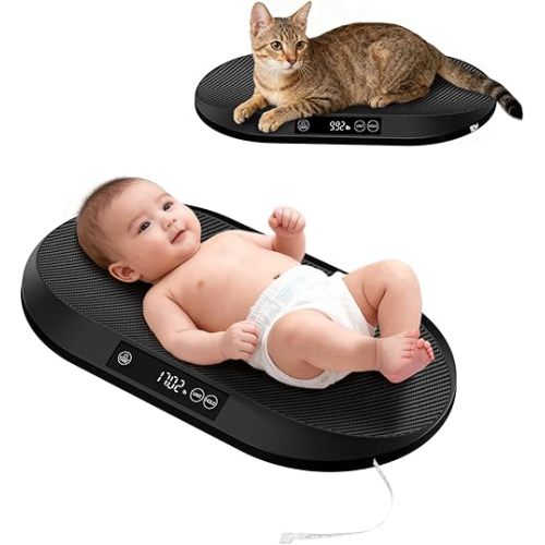 Baby Scale, 88lb Max / 0.1oz Accuracy Baby Scales for Weighing with Auto Hold & Tare, Built-in 60" Tape, 5 Weight Units, Multifunctional Weight Scale for Infant, Cat, Puppy, Small Pet
