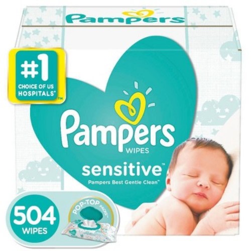 Pampers Sensitive Wipes Pop-Top, Size: 504