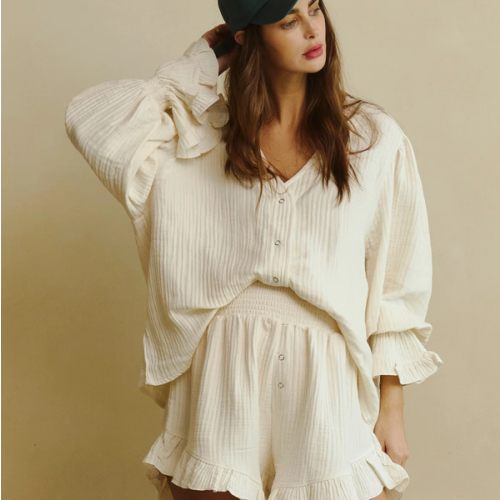 LUXE RUFFLED MUSLIN SET