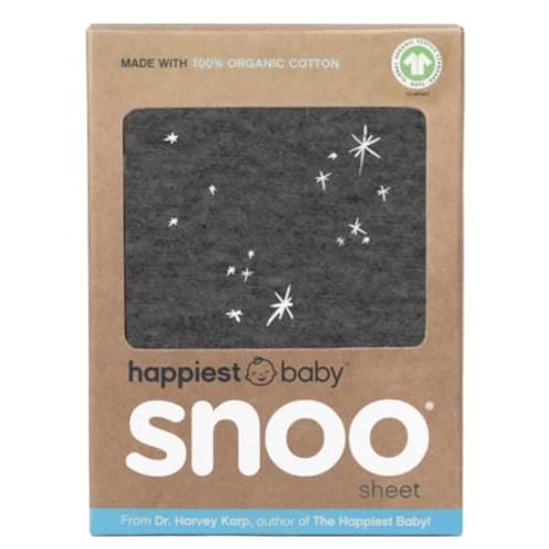 Happiest Baby SNOO Bassinet Fitted Sheet - 100% Organic Cotton Nursery Bedding - Fits SNOO Sleeper Crib Mattress (Charcoal Galaxy)
