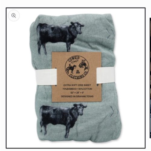 Olive Angus Bamboo Muslin Crib Sheet – Cowkid Clothing Company