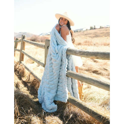 Hugs Ice Blue Plush Blanket | Minky Couture