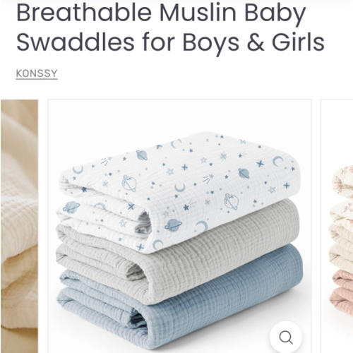Konssy 3 Pack Muslin Swaddle Blankets for Unisex, Newborn Receiving Bl – KONSSY