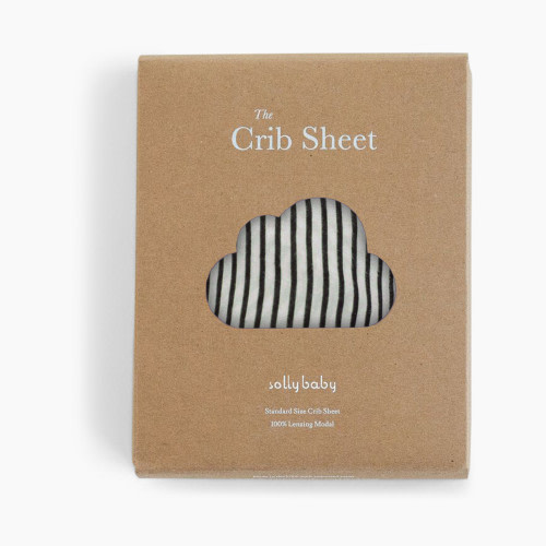 Solly Baby Crib Sheet - Black & Natural Stripe