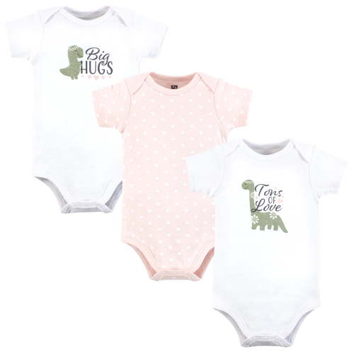Hudson Baby Infant Girl Cotton Bodysuits, Tons Of Love, 6-9 Months