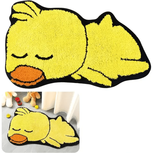 Yellow Duck Bath Mat Microfiber Shower Bathroom Rug Non Slip Duck Rug Washable Cute Bathroom Funny Animal Mat for Home, Kitchen, Bedroom