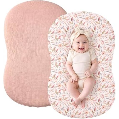 Termichy Muslin Baby Lounger Covers: 30x20 Fitted for Snuggle Me Lounger