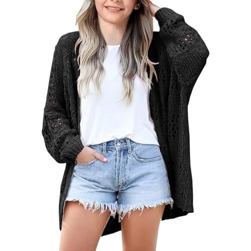 Seiciviy Girls Summer Cardigan Lightweight Crochet School Cute Sweaters Tops Teen Open Front Boho Cover Up Western Outfits