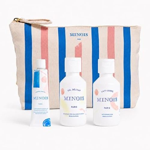 Minois Paris - Newborn Baby Gift Kit - Baby Wash, Moisturizing Cream & Body Lotion - Travel Size Skincare Set from Birth - Sensitive Skin Actives & 98% Natural Origin Ingredients - Made in France