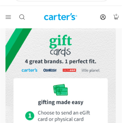 Who is the gift card for? | Carter's | OshKosh B'gosh | Skip Hop Gift Cards by CashStar